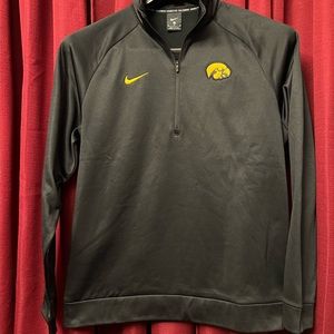 Nike-Iowa‎ Hawkeyes-Black,3/4 Zip polyester- Size: Medium, Pre-Owned, Womens
